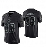 Men's Green Bay Packers #33 Aaron Jones Black Reflective Limited Stitched Football Jersey,baseball caps,new era cap wholesale,wholesale hats